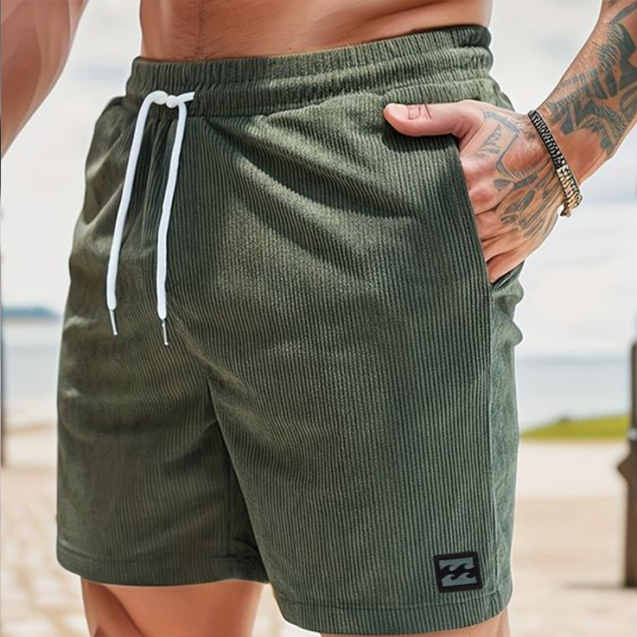 

Bedruckte Cord-Shorts Mit Kordelzug Für Herren Zum Strandsurfen