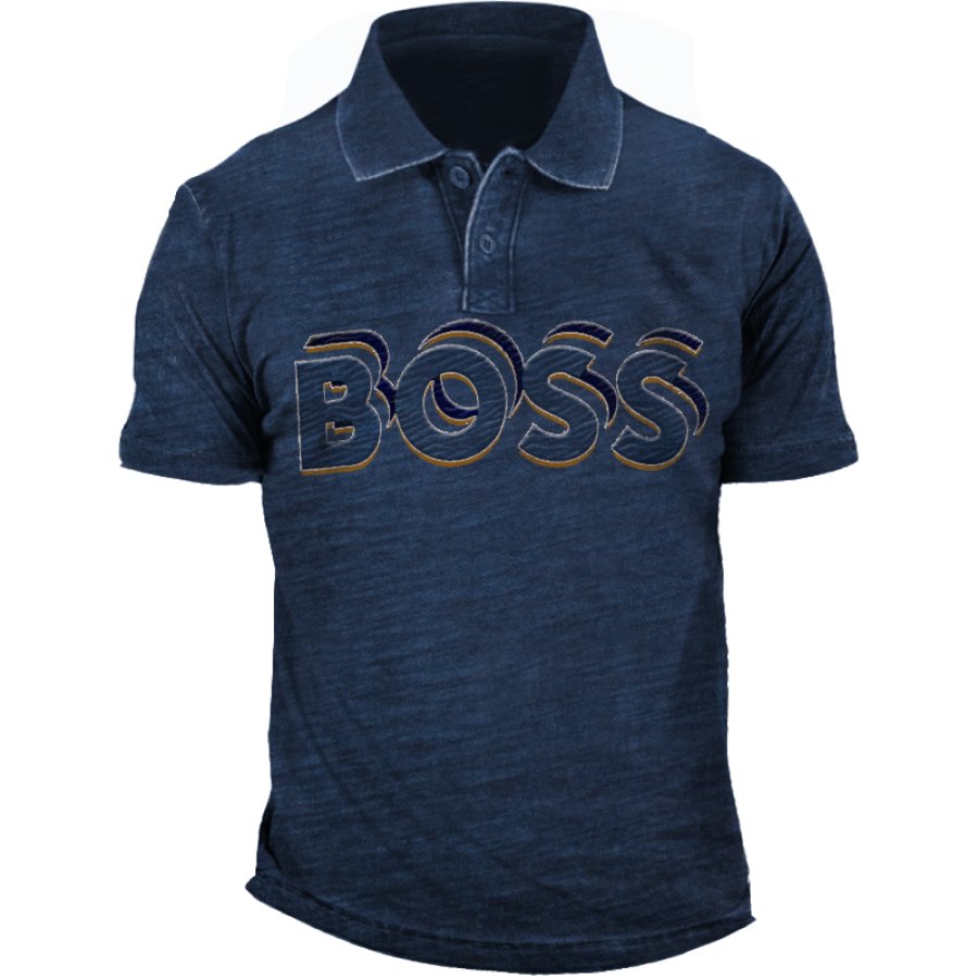 

POLO Con Estampado De Bloques De Color Retro Boss Para Hombre