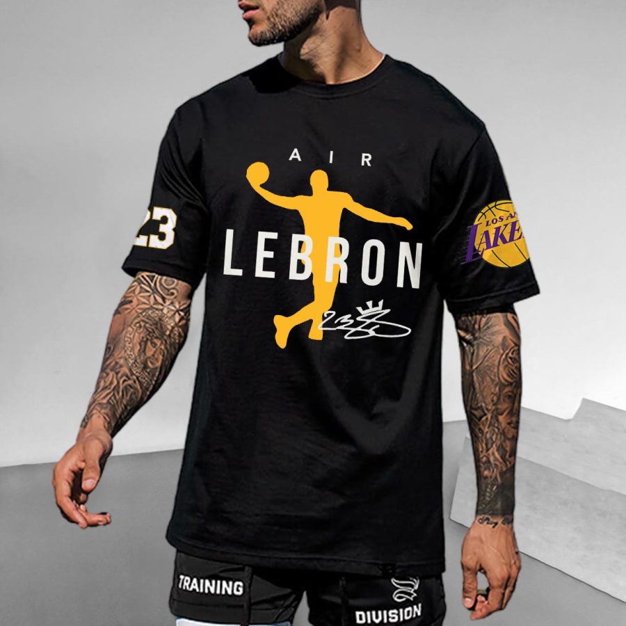 

Camiseta Extragrande Para Hombre Camiseta Informal De Manga Corta Con Estampado Vintage Basketball 23