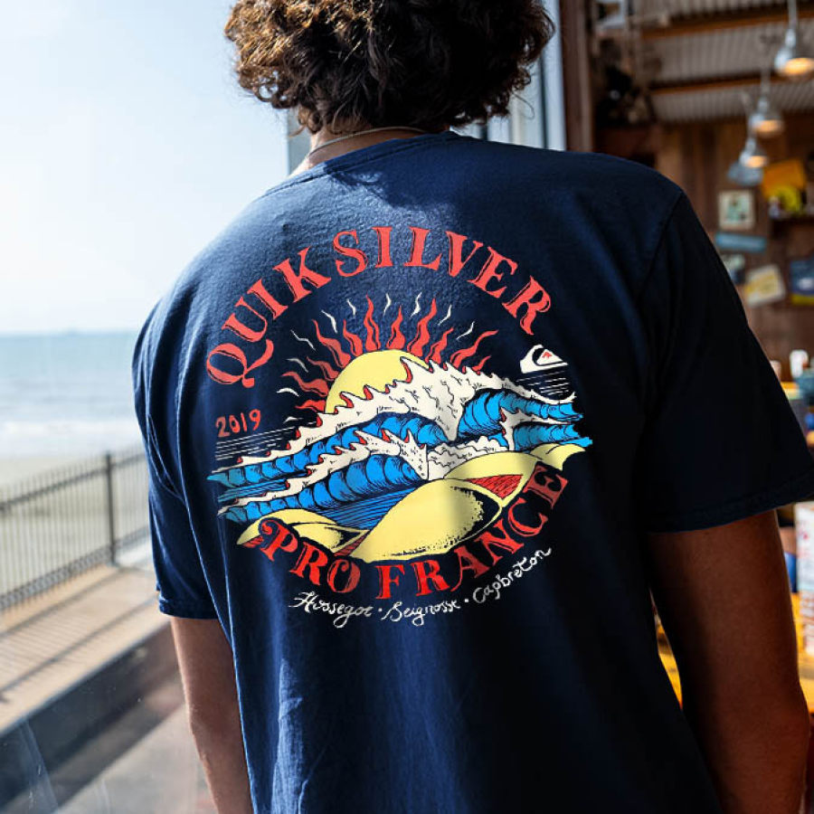 

Vintage Quiksilver Surf Kurzarm-Strand-Freizeit-T-Shirt Für Herren