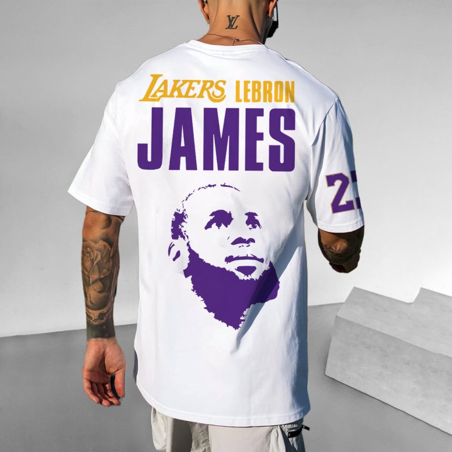 

Camiseta Extragrande Para Hombre Camiseta Informal De Manga Corta Con Estampado Vintage Basketball 23