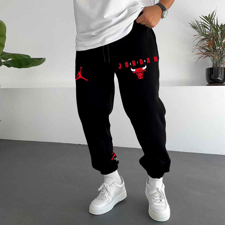 

Pantalones Deportivos Con Estampado De Baloncesto Estilo Callejero Para Hombre Pantalones Deportivos Bulls