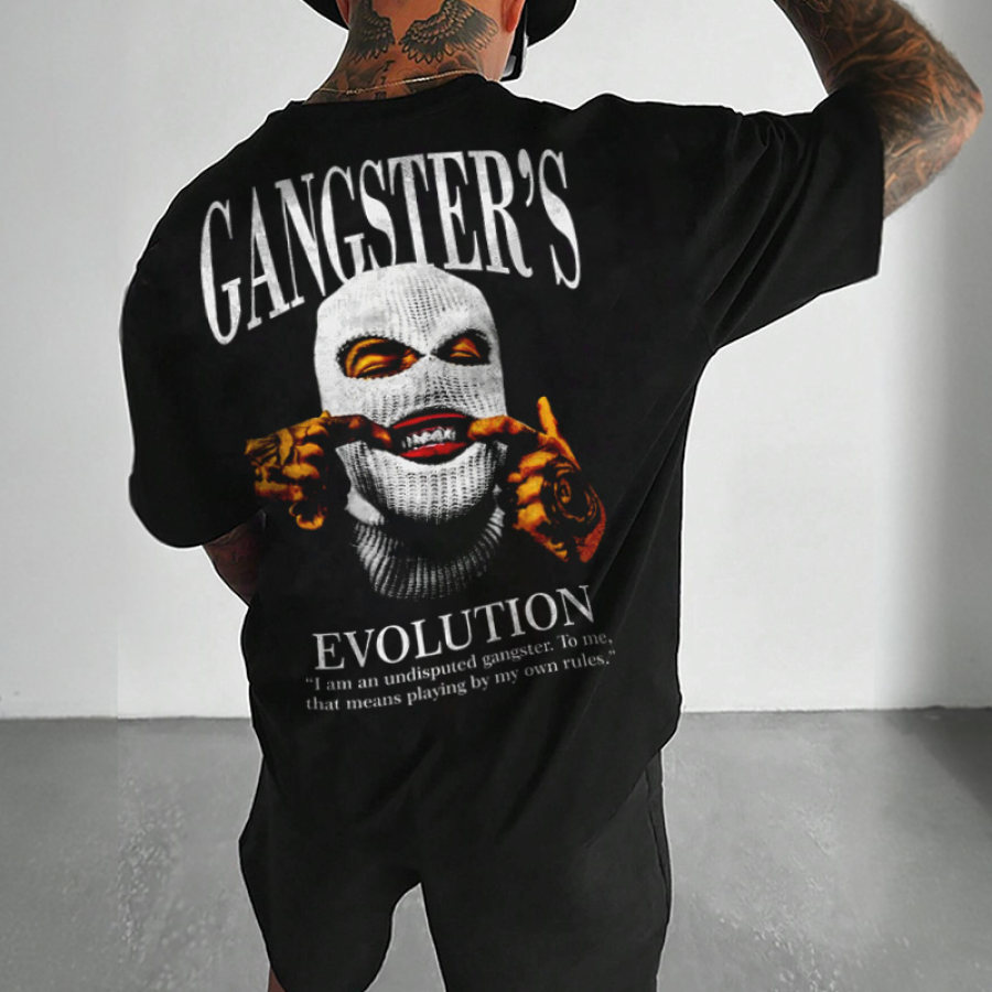 

Gangster-Oversize-Freizeit-T-Shirt Für Herren