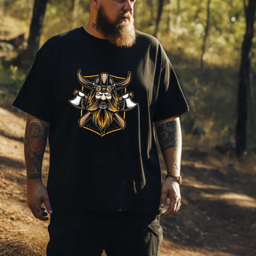 

Legend Of The North Viking Warrior And Axe Schwarzes T-Shirt Für Herren