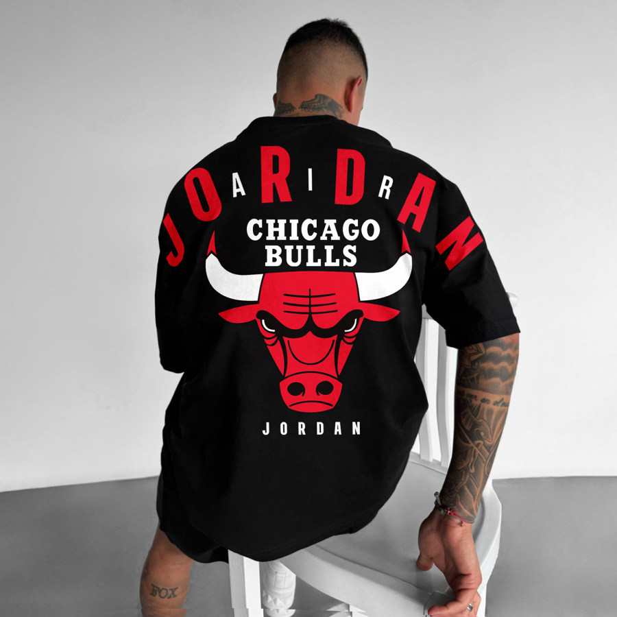 

Camiseta Extragrande Con Estampado De Baloncesto Estilo Callejero Camiseta Bulls