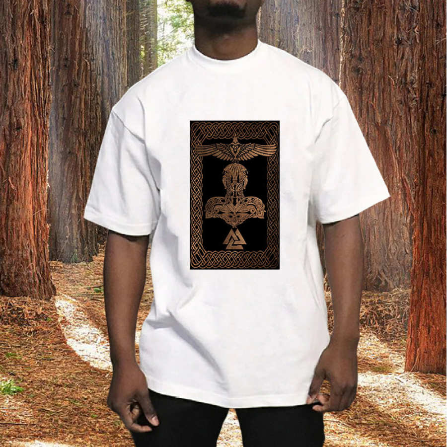 

Camiseta De Manga Corta Para Hombre Con Elementos Nórdicos Y Celtas
