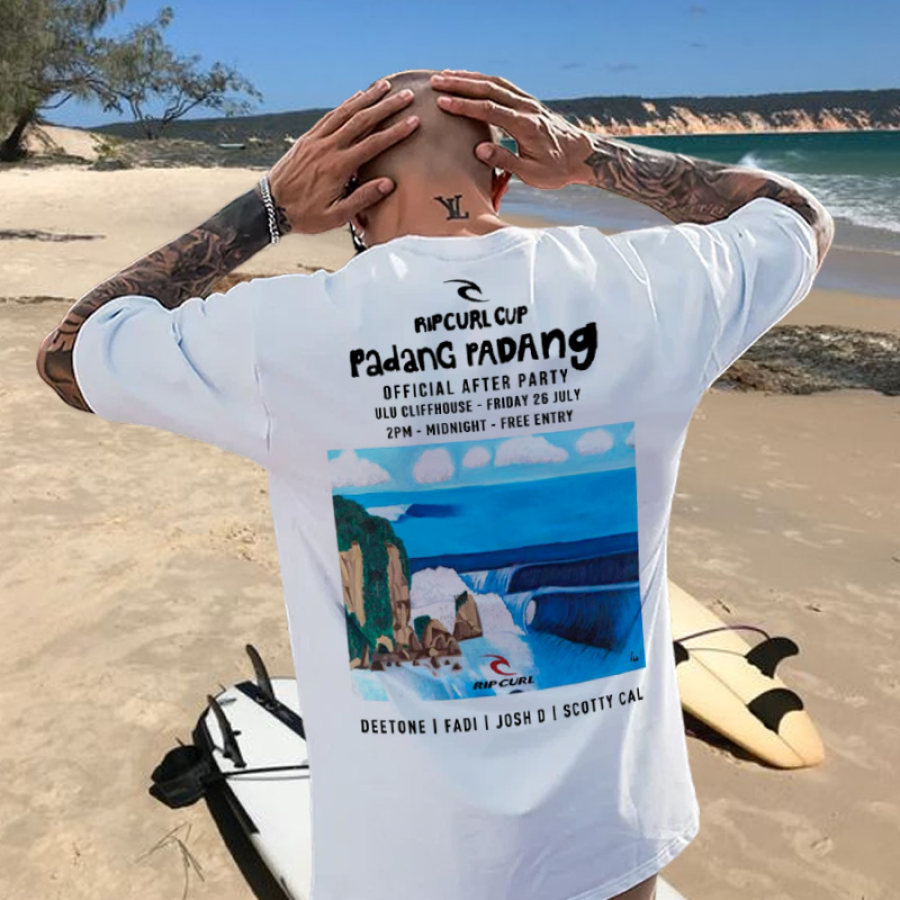 

Übergroßes Vintage-T-Shirt Mit Surf-Print Für Herren