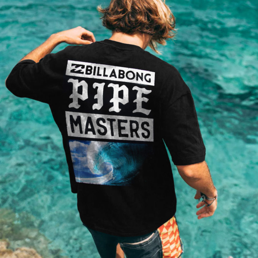 

T-shirt Vintage Surdimensionné à Imprimé Surf Pour Hommes