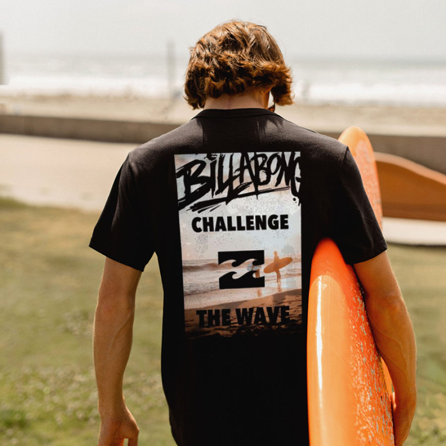 

T-shirt Décontracté à Manches Courtes Pour Hommes Rétro Surf Beach Vacation