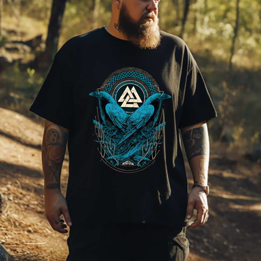 

Odin's Ravens And Valknut Celtic Elements Viking Tee