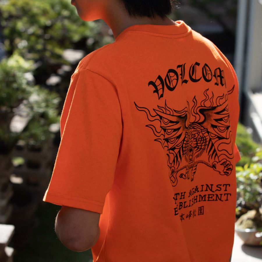 

Camiseta Para Hombre Tokyo Tiger Volcom Estampado Diario Cuello Redondo Manga Corta Tops
