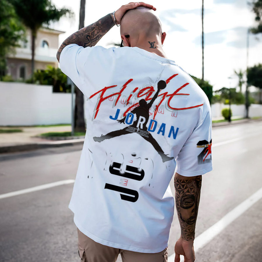 

Camiseta Extragrande Con Estampado De Baloncesto Estilo Callejero Para Hombre