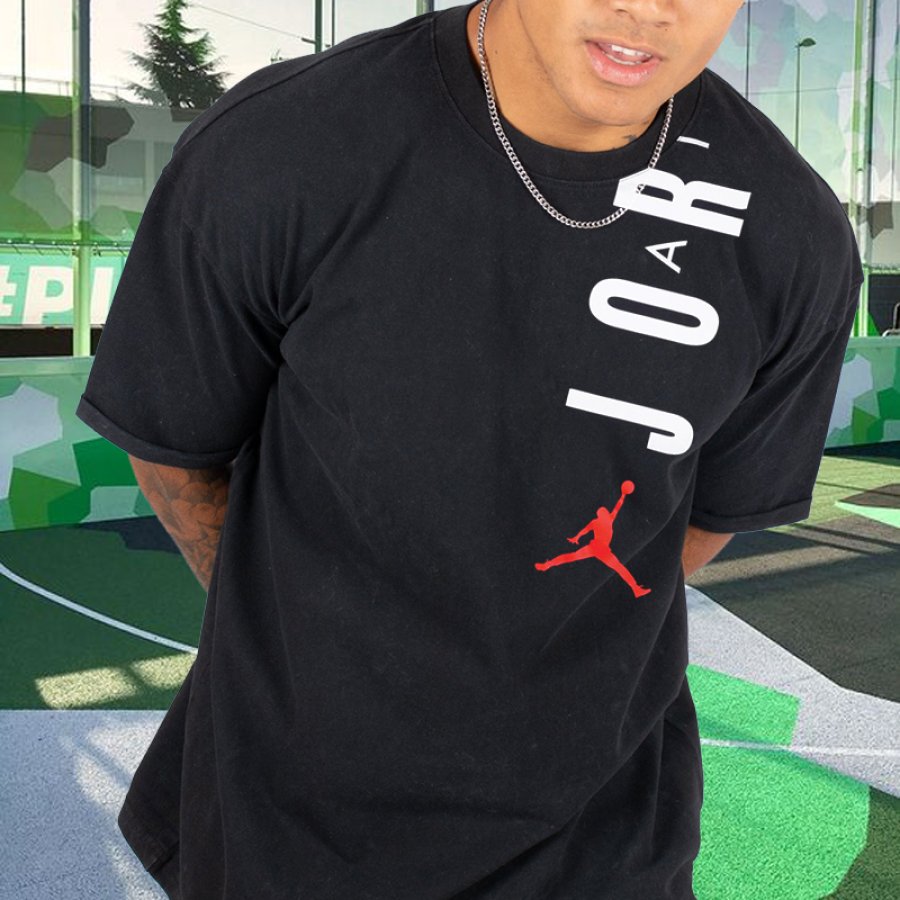 

T-shirt Imprimé Jordan Surdimensionné Pour Hommes