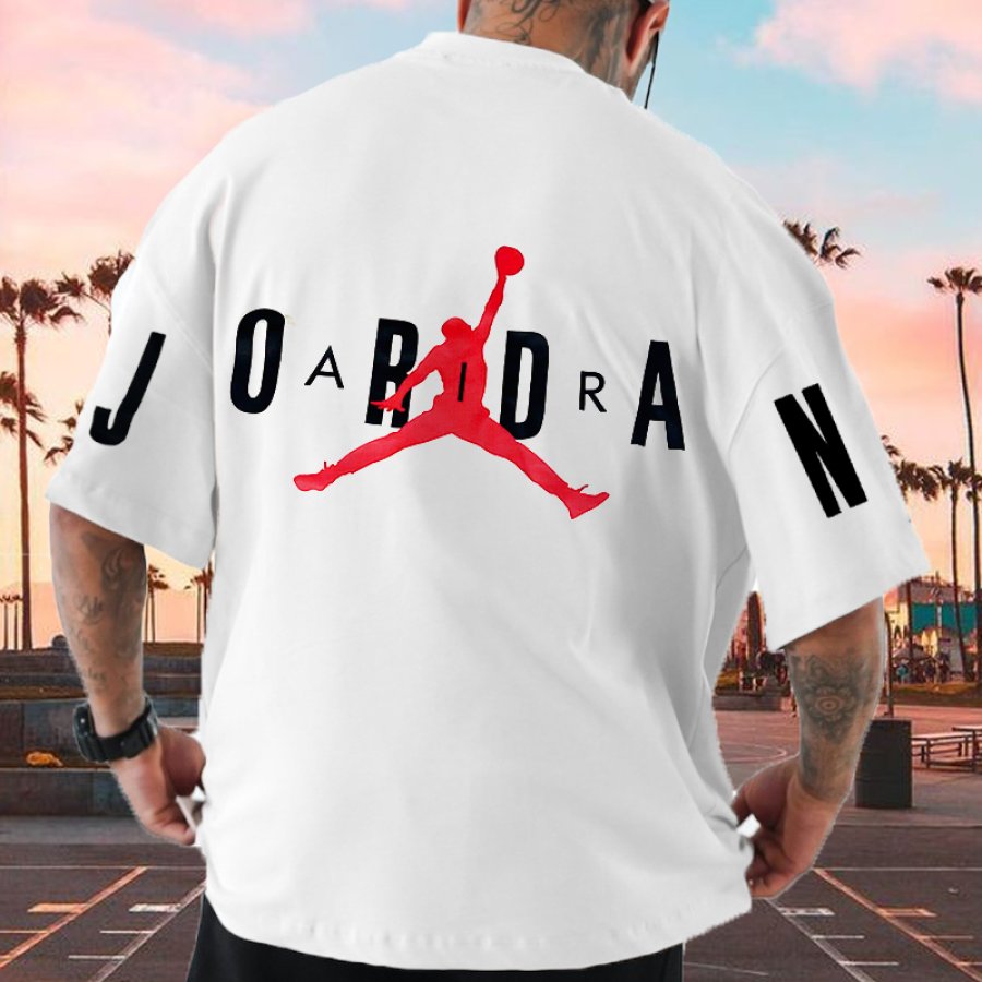 

T-shirt Imprimé Jordan Surdimensionné Pour Hommes