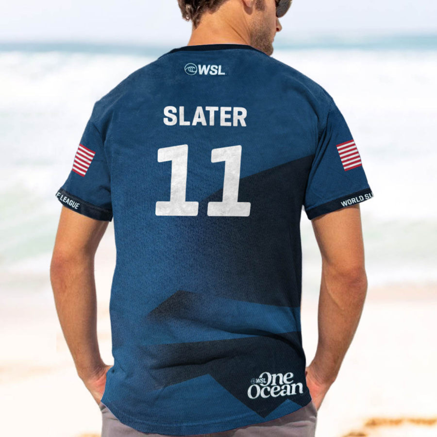 

Surf Player Camiseta De Hombre Con Estampado De Playa Diaria Con Cuello Redondo Y Manga Corta