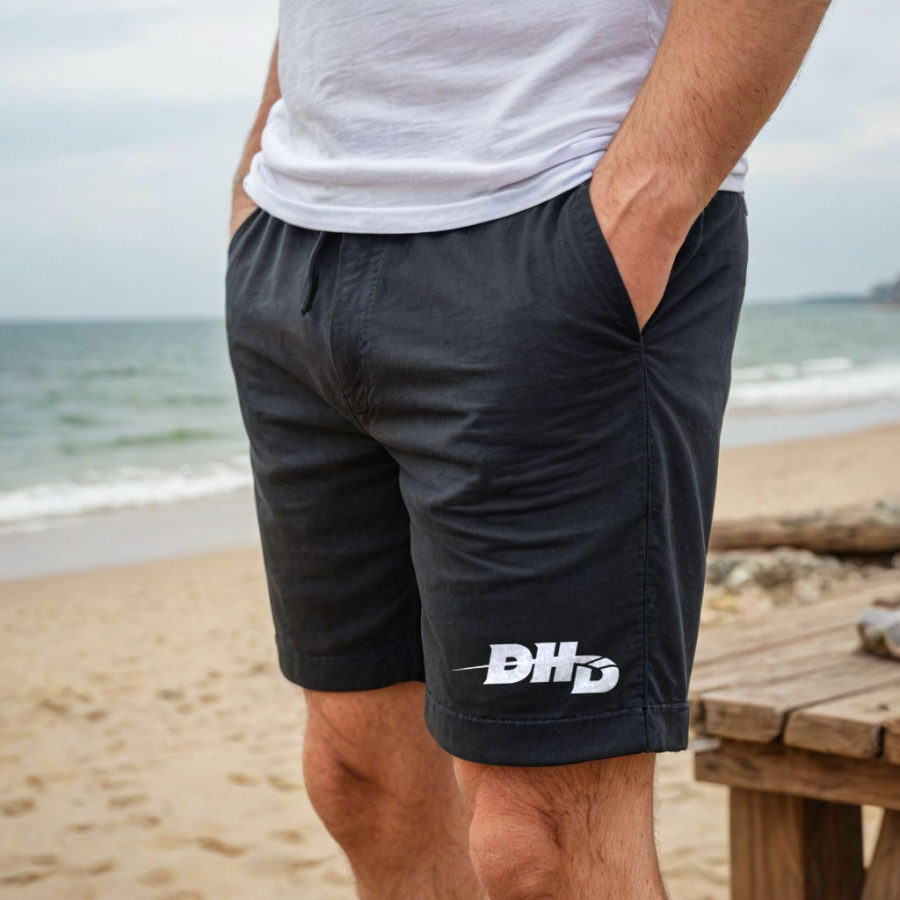 

Мужские шорты для серфинга винтажные пляжные повседневные шорты на шнуровке с принтом DHD для доски для серфинга