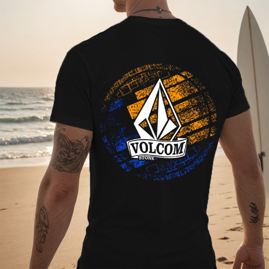 

Herren-T-Shirt Mit Surf-Print Und Strandresort