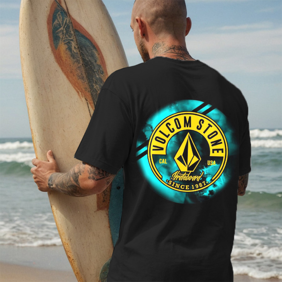 

T-shirt Beach Resort à Imprimé Surf Pour Hommes