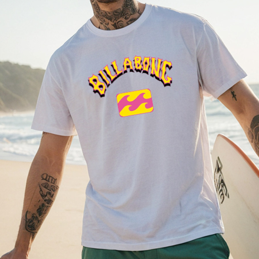 

Strand-T-Shirt Mit Surf-Print Für Herren