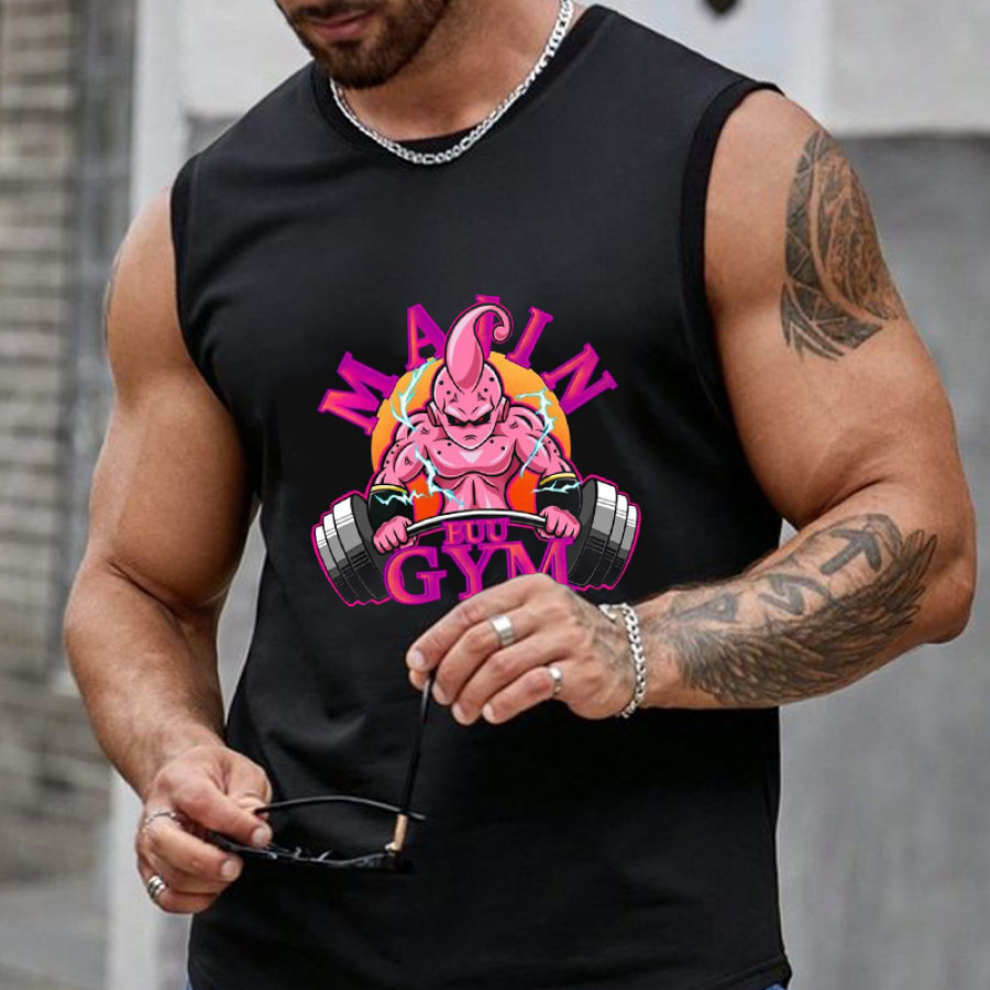 

Ärmelloses Sport- Und Fitness-Tanktop Mit Goku-Print Für Herren