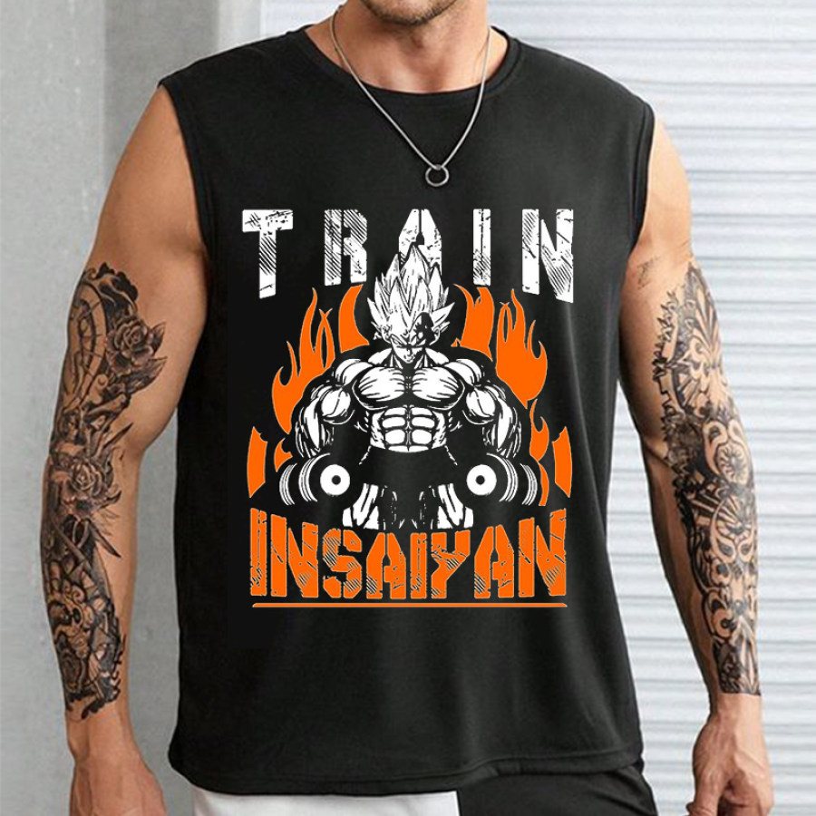 

Ärmelloses Sport- Und Fitness-Tanktop Mit Goku-Print Für Herren