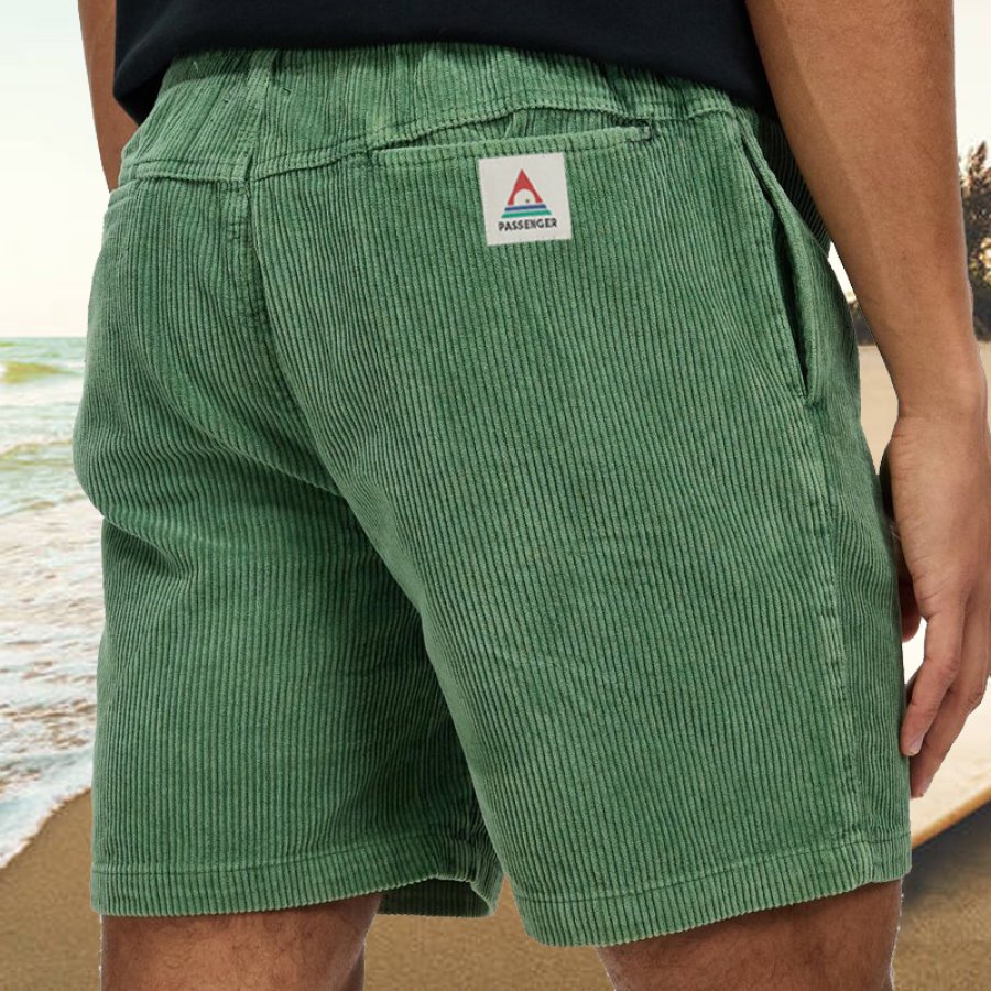 

Herren-Surfshorts Vintage-Cord-Shorts Strand Sommer Alltag Einfache 5-Zoll-Strandshorts