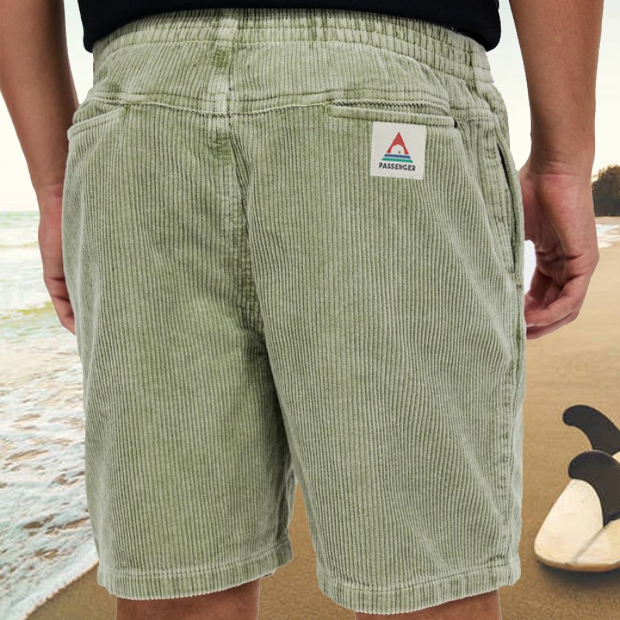 

Herren-Surfshorts Vintage-Cord-Shorts Strand Sommer Alltag Einfache 5-Zoll-Strandshorts