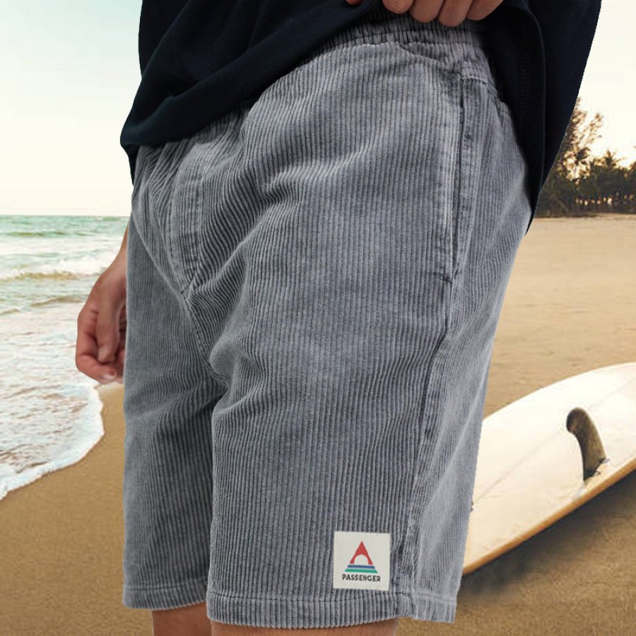 

Herren-Surfshorts Vintage-Cord-Shorts Strand Sommer Alltag Einfache 5-Zoll-Strandshorts