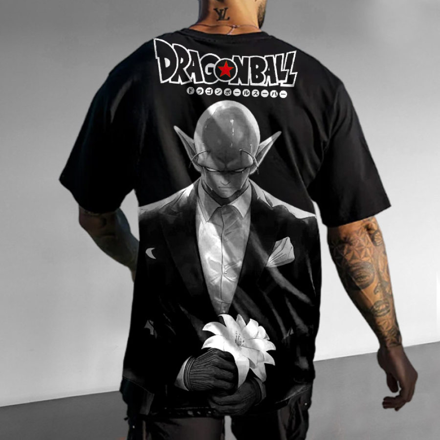 

Men's T-Shirt Dragon Ball Piccolo Anime Print Daily Crew Neck Short Sleeve Tee