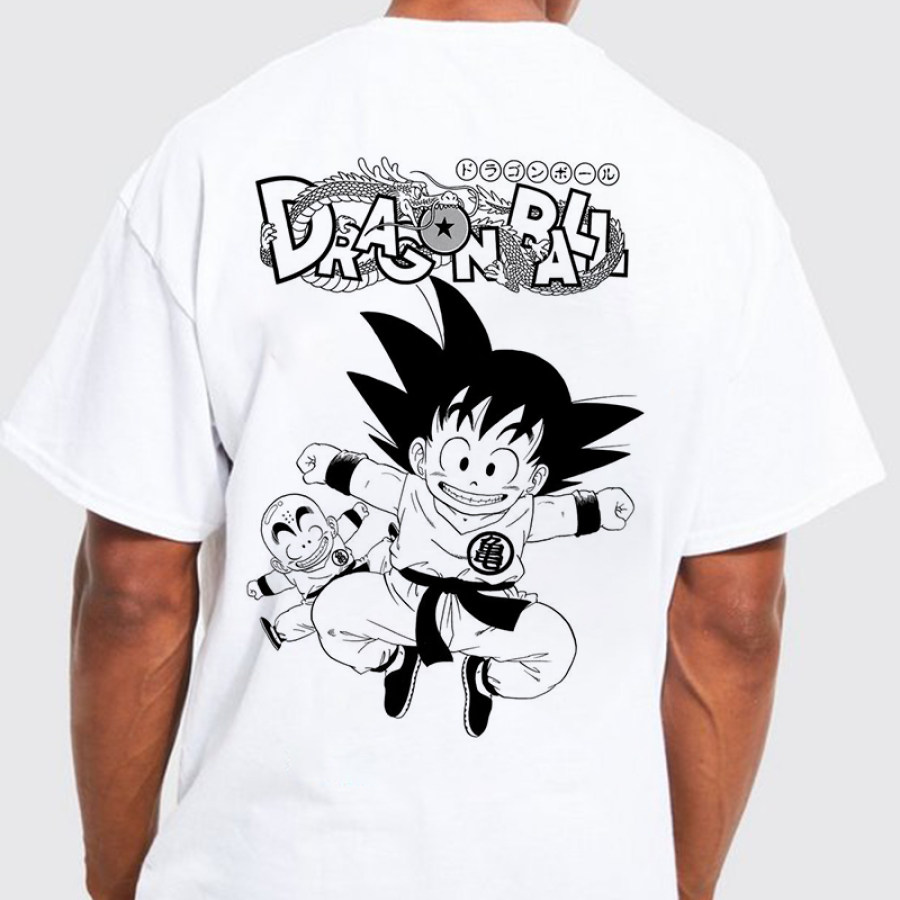 

Camiseta Extragrande De Algodón De Manga Corta Con Estampado De Anime Goku
