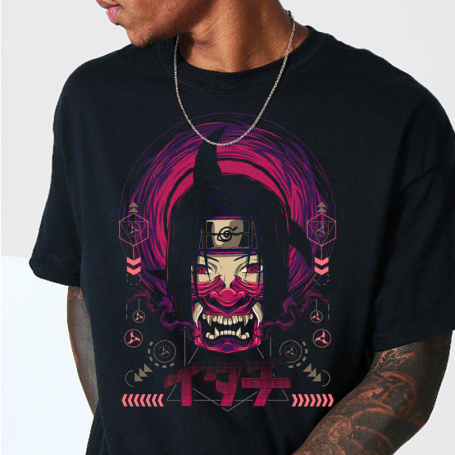 

T-shirt Unisexe Imprimé Naruto Anime Uchiha Sasuke