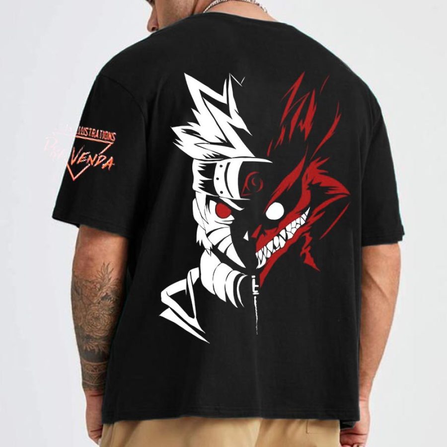 

T-shirt Unisexe Surdimensionné à Imprimé Naruto Anime