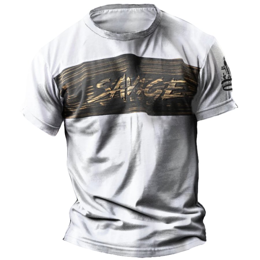 

Men's Savage Brushed Metallic Emboss Print T-shirt