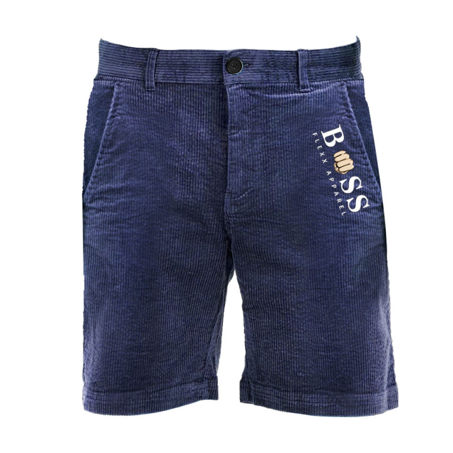 

Outdoor-Shorts Aus Cord Mit Mehreren Taschen Im Vintage-Boss-Print Für Herren