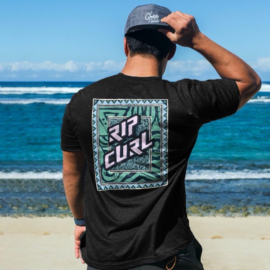 

T-shirt à Manches Courtes Rip Curl Surf Vintage Des Années 90 Pour Hommes