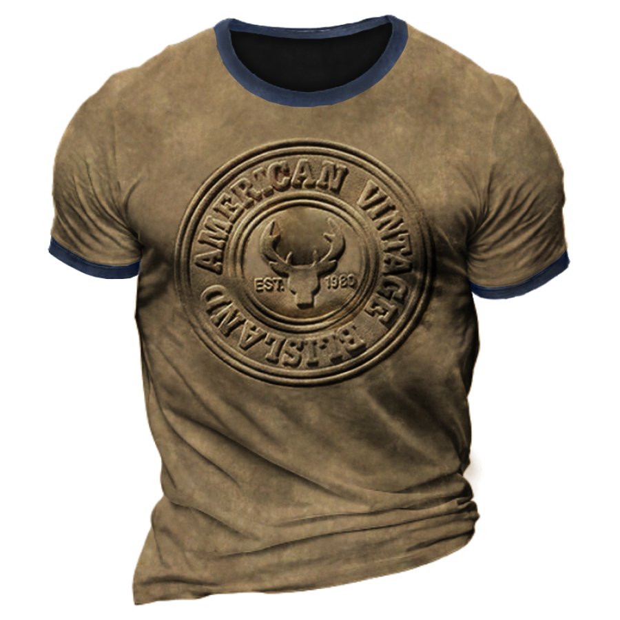 

T-shirt Ras Du Cou Avec Logo En Relief 3D Color Block Pour Hommes