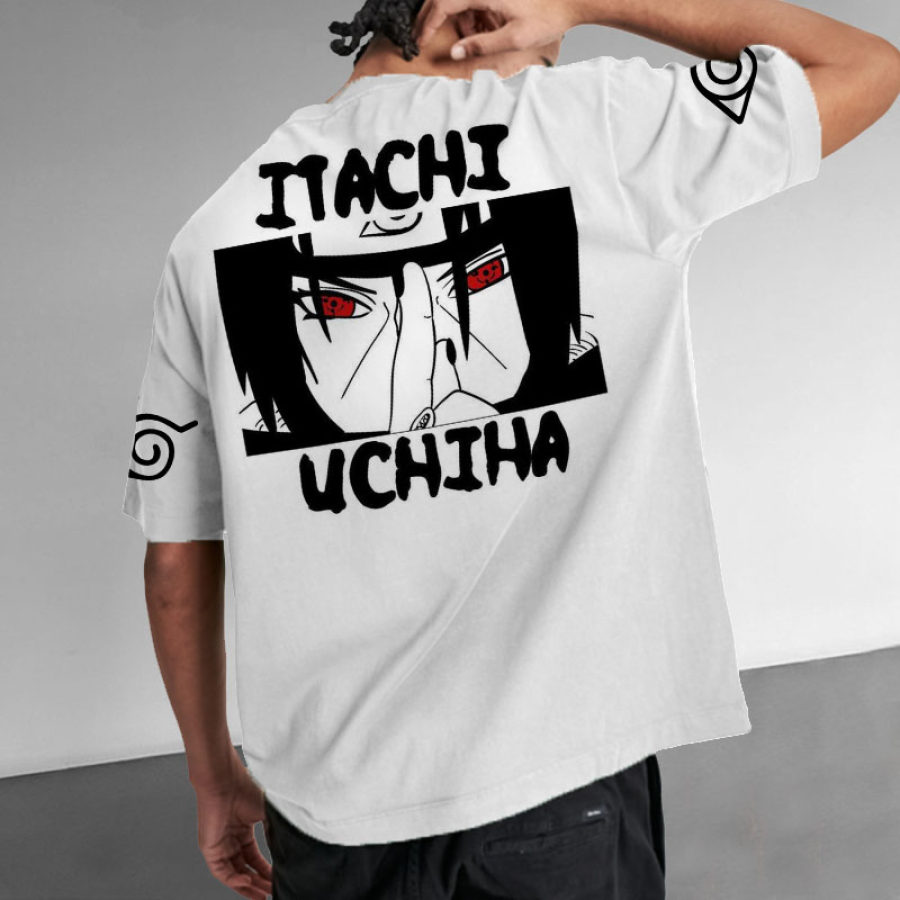 

T-shirt Pour Hommes Naruto Uchiha Itachi Anime Print Daily Crew Neck T-shirt à Manches Courtes