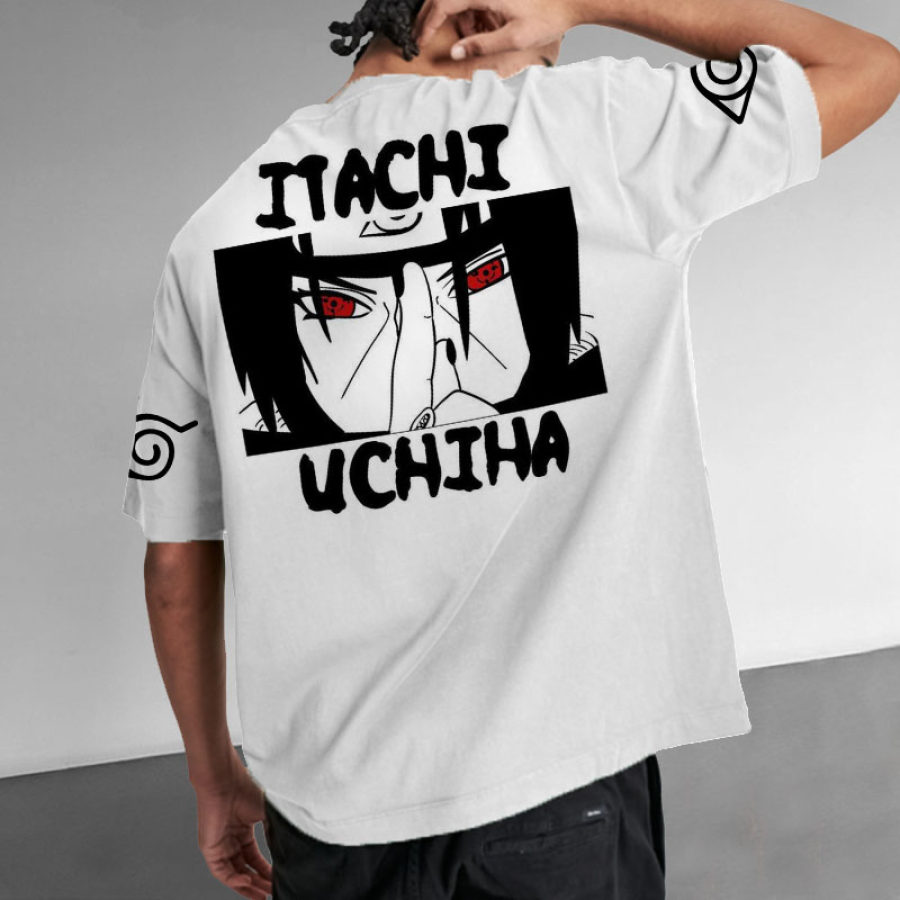 

Men's T-Shirt Naruto Uchiha Itachi Anime Print Daily Crew Neck Short Sleeve Tee