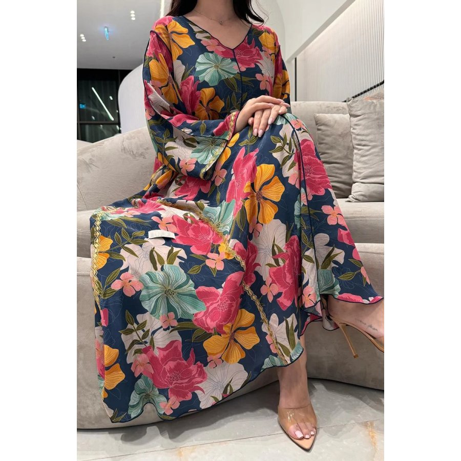 

Stylish Printed Robe Dress