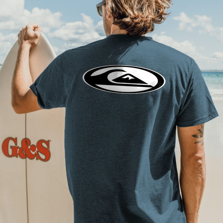 

T-shirt à Manches Courtes Quiksilver Surf Beach Vintage Des Années 90 Pour Hommes