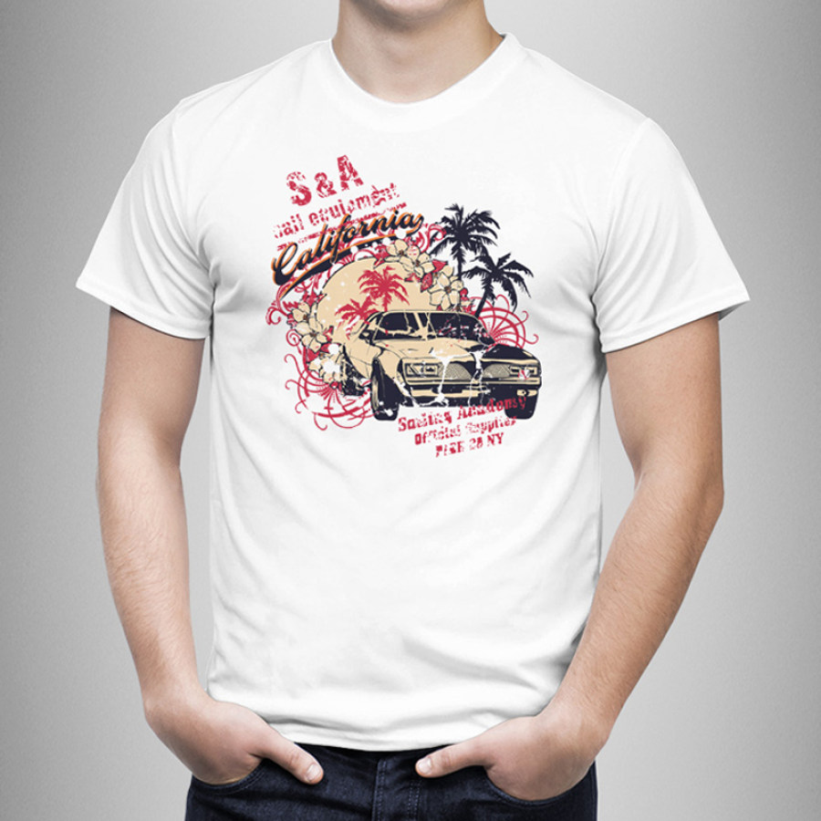 

Calidfornia Trip T-Shirt Für Herren Mit Retro-Print