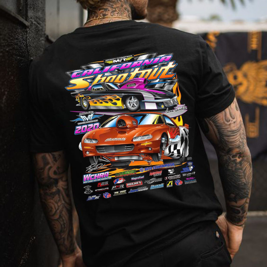 

Kurzarm-T-Shirt Mit California Racing Event-Aufdruck Für Herren