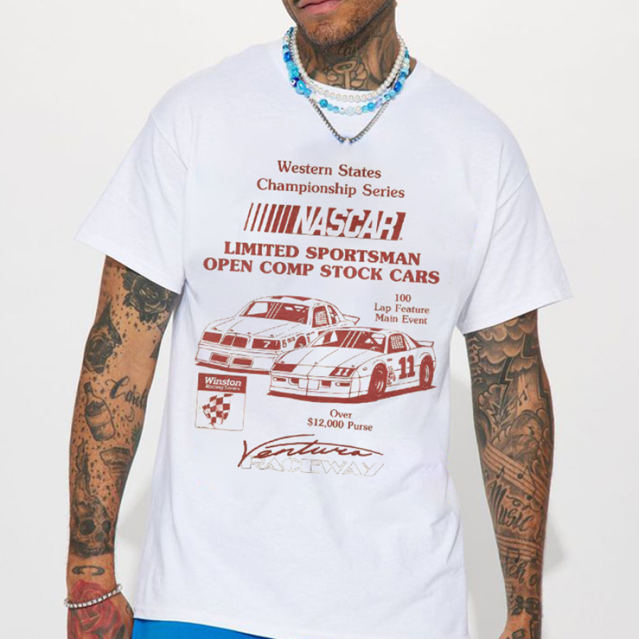 

T-shirt Imprimé Rétro Vintage Pour Hommes De La Série De Championnat Des États De L'Ouest