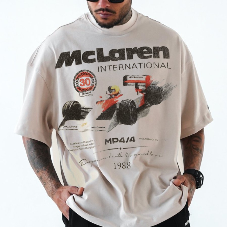 

Camiseta Extragrande Con Estampado Del Equipo McLaren De Fórmula 1 Para Hombre
