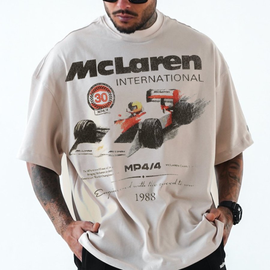 

Men's Oversized Formula 1 McLaren Team Print T Shirt