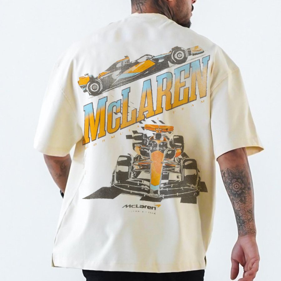 

Camiseta Extragrande Con Estampado Del Equipo McLaren De Fórmula 1 Para Hombre