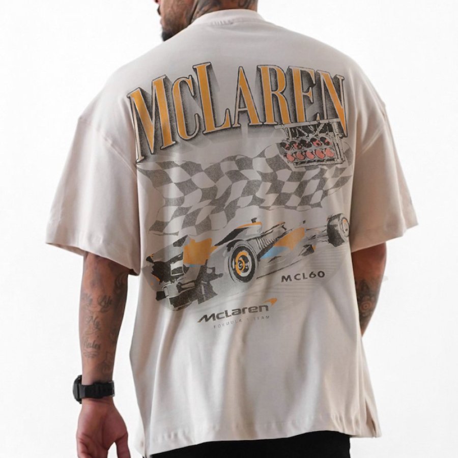 

Camiseta Extragrande Con Estampado Del Equipo McLaren De Fórmula 1 Para Hombre