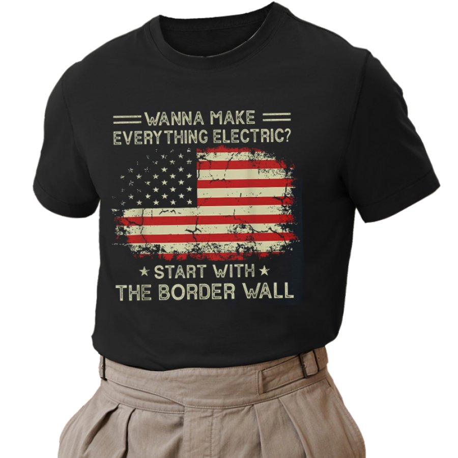 

Мужская винтажная футболка с принтом американского флага