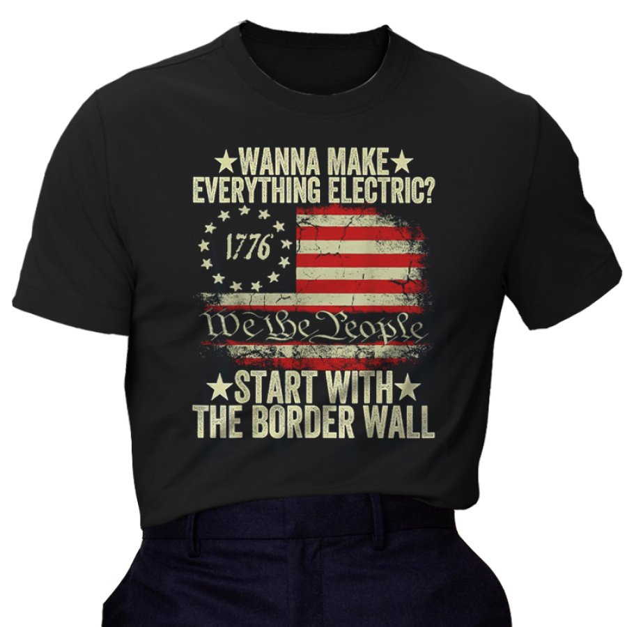 

We The People - Camiseta Con Estampado De Bandera Americana Vintage Para Hombre