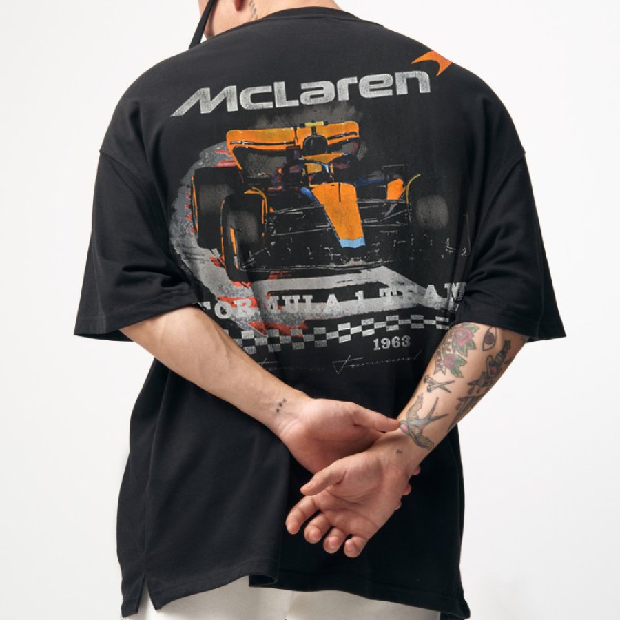 

Camiseta Extragrande Con Estampado Del Equipo McLaren De Fórmula 1 Para Hombre